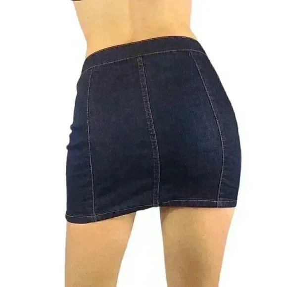 Blue Spice Denim Mini Skirt Zippered Women's Size 0 Excellent Condition - Picture 2 of 3